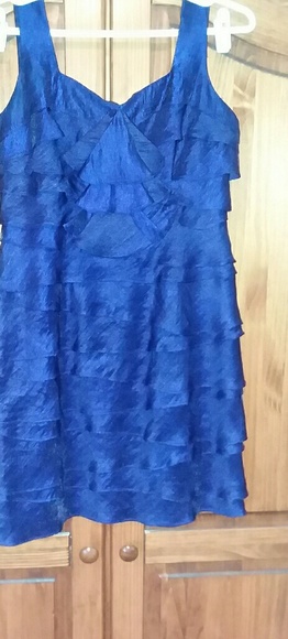 London Times Royal Purple Ruffled Dress - Picture 3 of 6